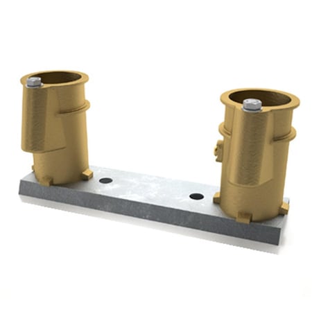 Whole-In-One 4 in. Anchor Socket Channel Set - 8 in. On Center Bronze Hanover Socket WH2525371